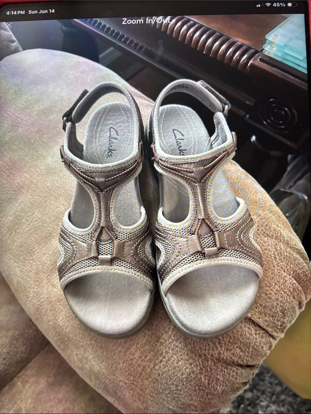 Clarks Women's Brown/Taupe Slingback Comfort Sandals